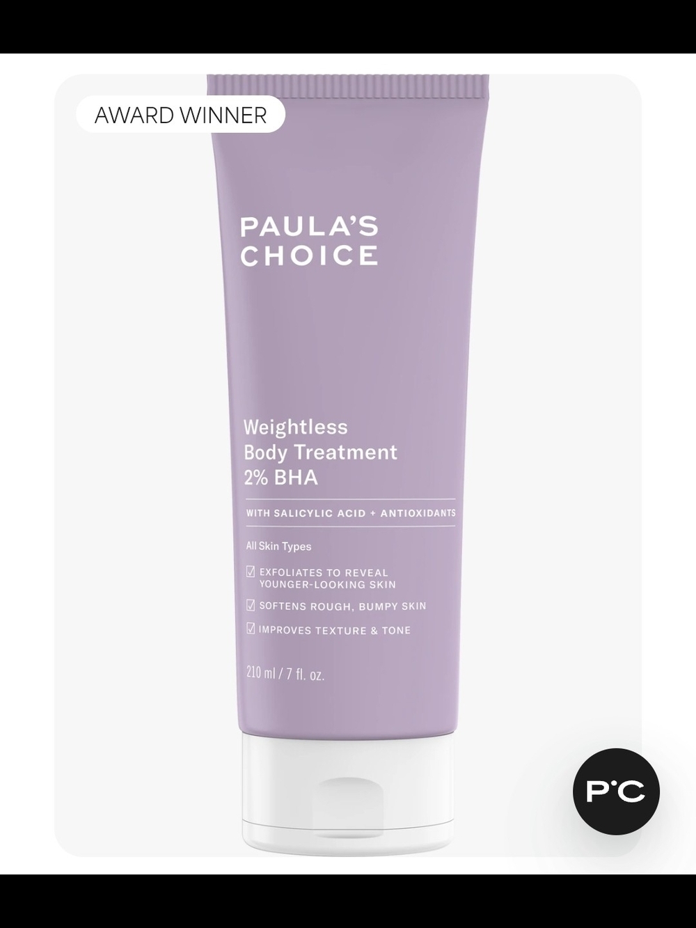 Paula's Choice Weightless Body Treatment 2% BHA Antioxidant Treatment 2 Fl Oz